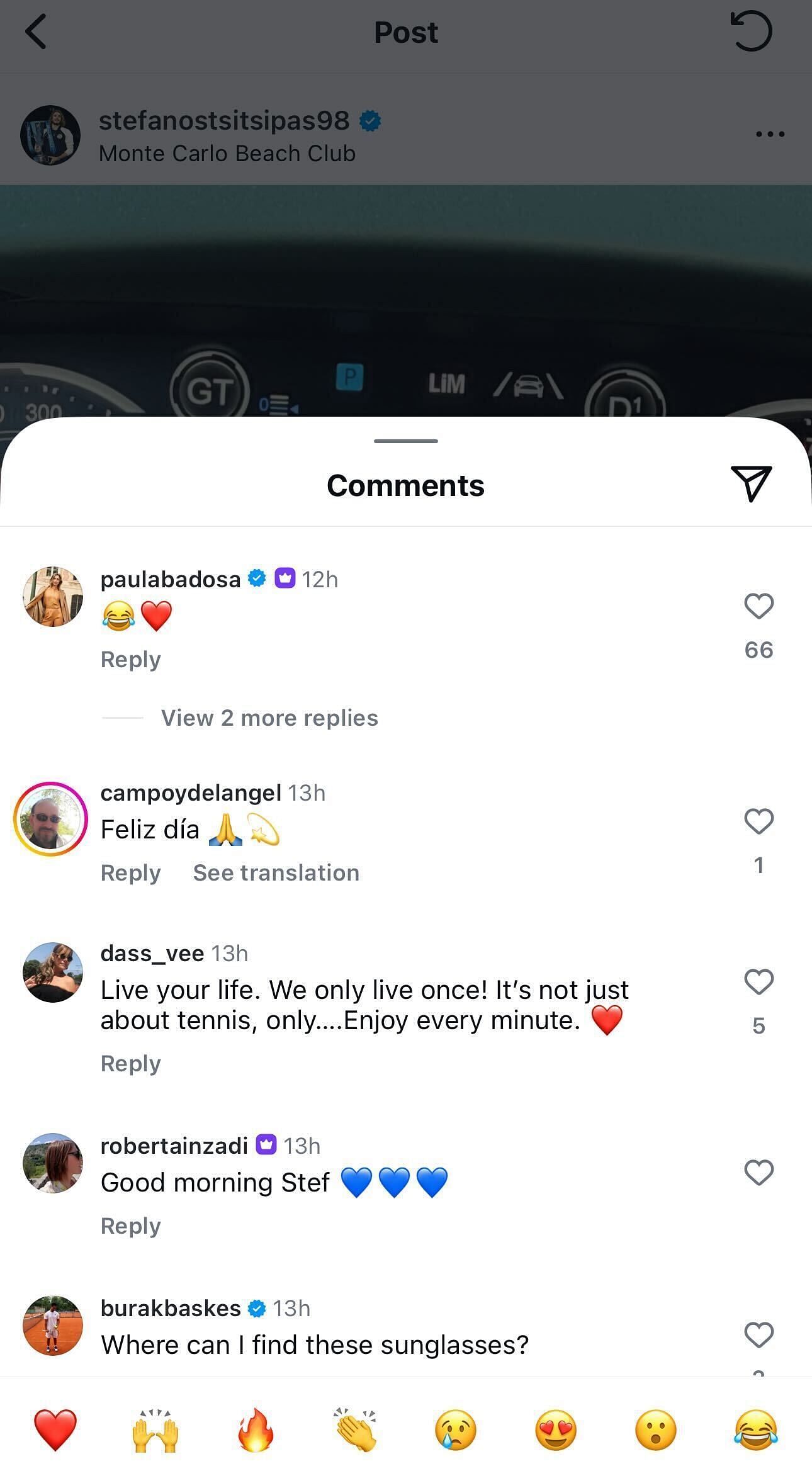 Screengrab from Stefanos Tsitsipas' Instagram/@stefanostsitsipas98